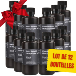 Pack ELEGOO - 12x Résine Water Washable - Noir (Black) - 1 kg