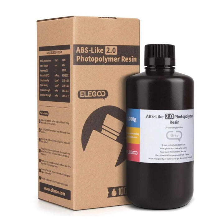 ELEGOO - Résine UV ABS-Like 2.0 - Gris (Grey) - 1 kg