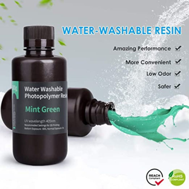 ELEGOO - Résine Water Washable - Vert Menthe (Mint Green) - 1 kg