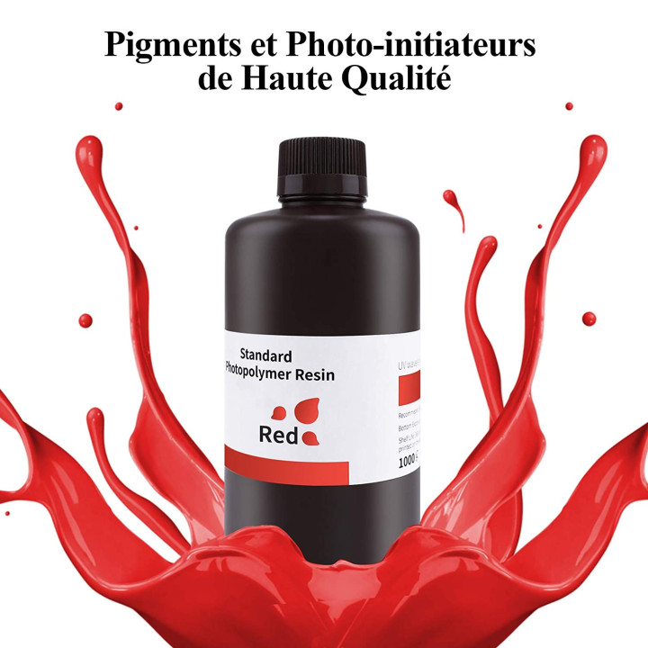 ELEGOO - Résine UV Standard - Rouge Clair (Clear red) - 1 kg