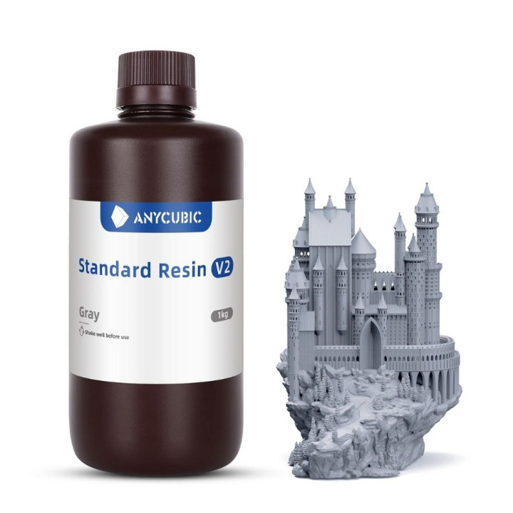 Pack Anycubic - 12x Standard Resin V2 - Gris (Grey) - 1 kg