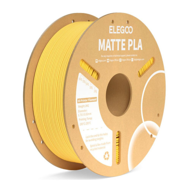 Elegoo - Matte PLA - Jaune Soleil (Sunshine Yellow) - 1,75 mm - 1 kg