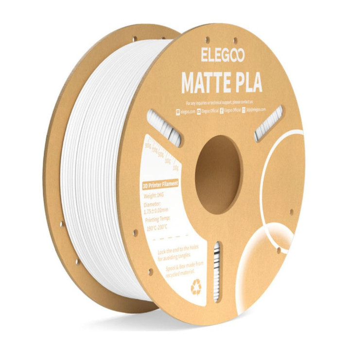 Elegoo - Matte PLA - Blanc (White) - 1,75 mm - 1 kg