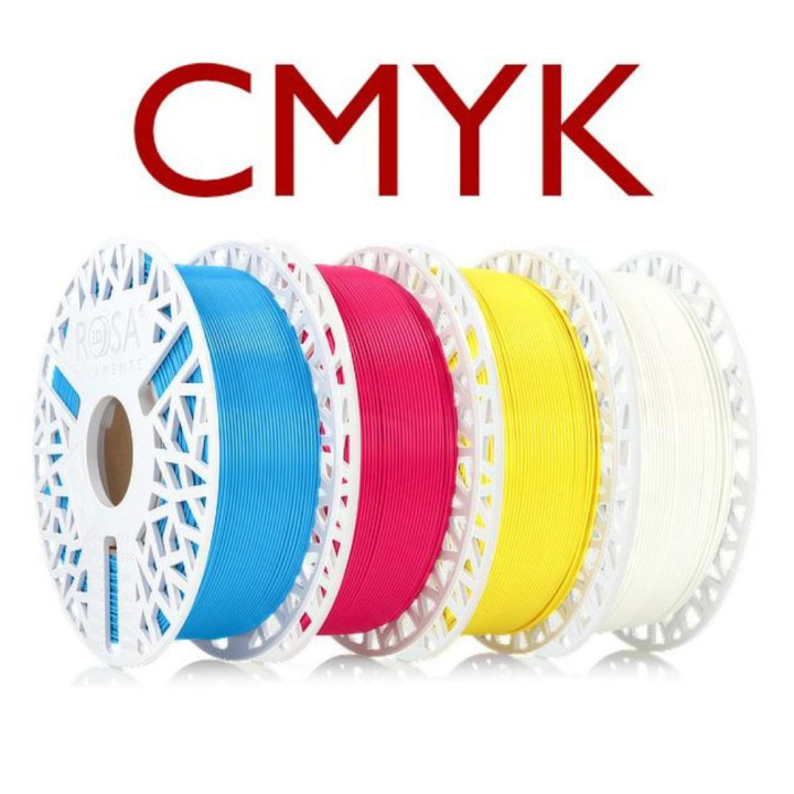 Rosa3D - CMYK Full Spectrum Lithophane - PLA Starter - 1,75 mm - 4 x 1 kg + Masterspools avec RFID TigerTag