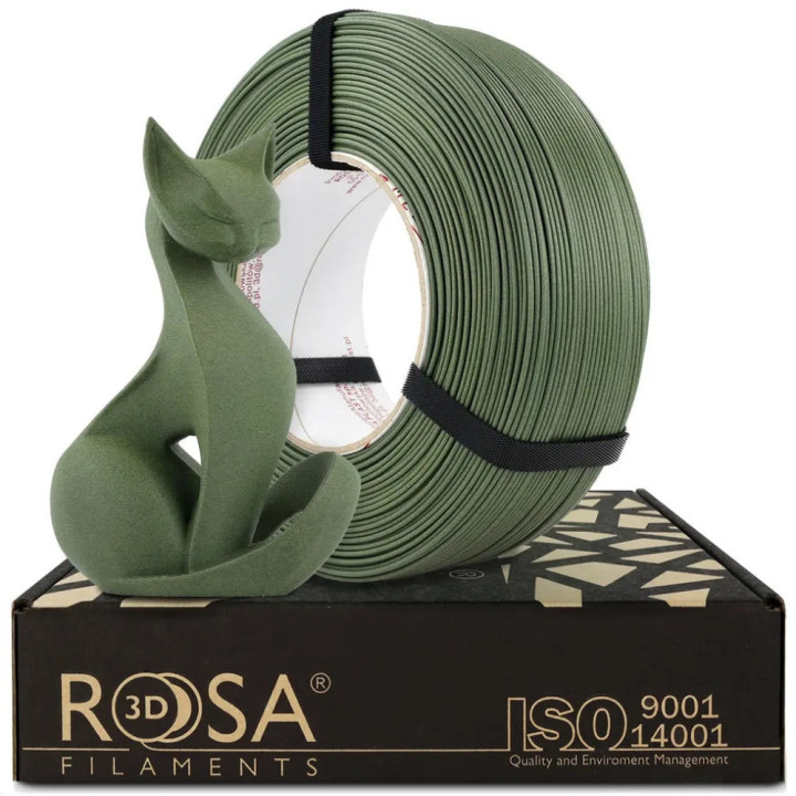 Rosa3D - PLA-CF - Vert Olive Mat (Matt Olive Green) - 1,75 mm - 1 kg Refill