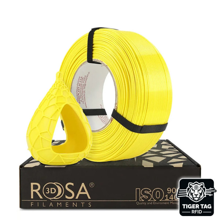Rosa3D - PETG Standard HS - Jaune Lumineux (Bright Yellow) - 1,75 mm - 1 kg Refill avec RFID TigerTag