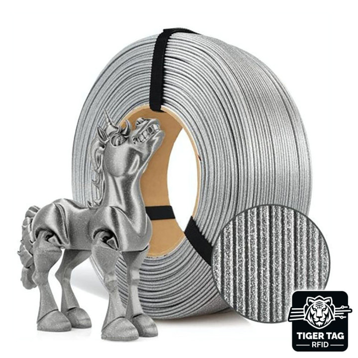 Rosa3D - PLA Galaxy - Argent Brillant (Brillant Silver) - 1,75 mm - 1 kg Refill avec RFID TigerTag