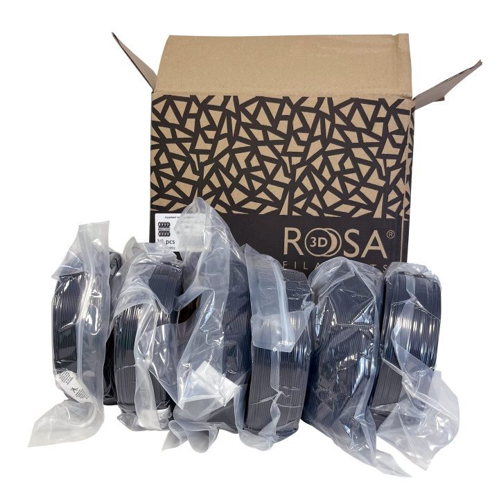 Rosa3D - Mega Pack PLA Starter - Noir (Black) - 1,75 mm - 12x1 kg Refill