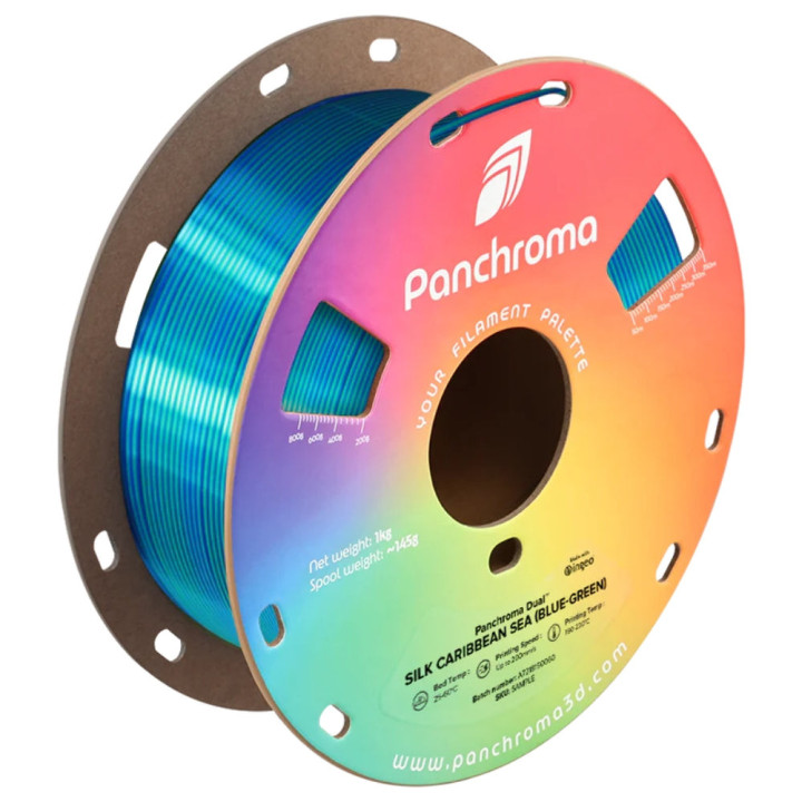 Panchroma PLA Dual Silk - Mer Carib Bleu-Vert (Caribbean Sea Blue-Green) - 1.75 mm - 1 kg