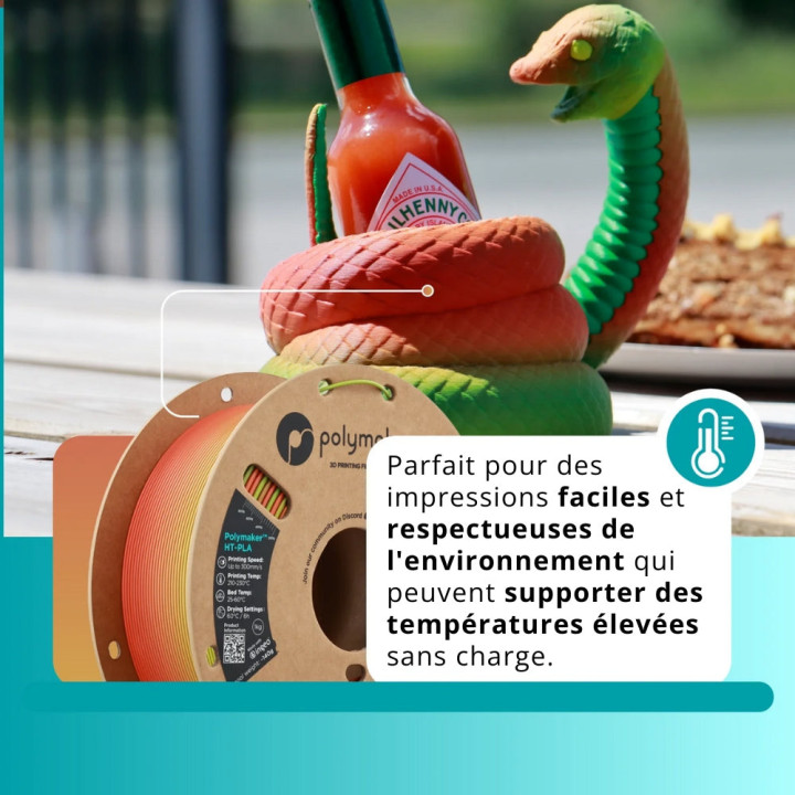 Polymaker - HT-PLA - Dégradé Arc-en-Ciel (Gradient Rainbow) - 1,75 mm - 1 kg
