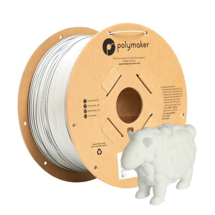 Polymaker - PolyTerra PLA - Blanc Coton (Cotton White) - 1,75 mm - 3 kg