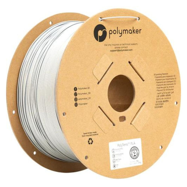 Polymaker - PolyTerra PLA - Blanc Coton (Cotton White) - 1,75 mm - 3 kg