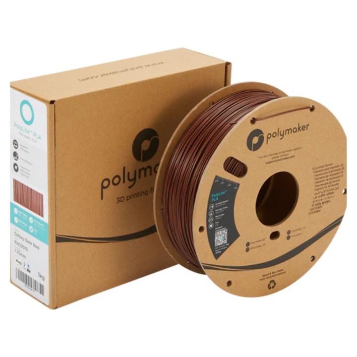 Polymaker - PolyLite Galaxy PLA - Rouge Foncé (Dark Red) - 1,75 mm - 1 kg