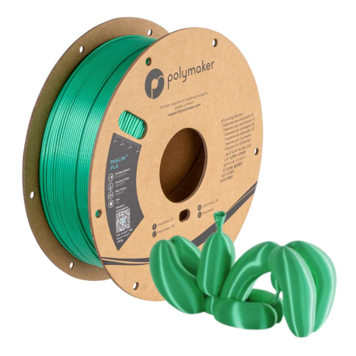 Polymaker - PolyLite Silk PLA - Vert (Green) - 1,75 mm - 1 kg