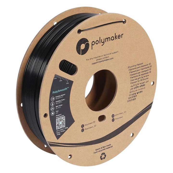 Polymaker - PolySmooth (PVB) - Noir (Black) - 1,75 mm - 750 g