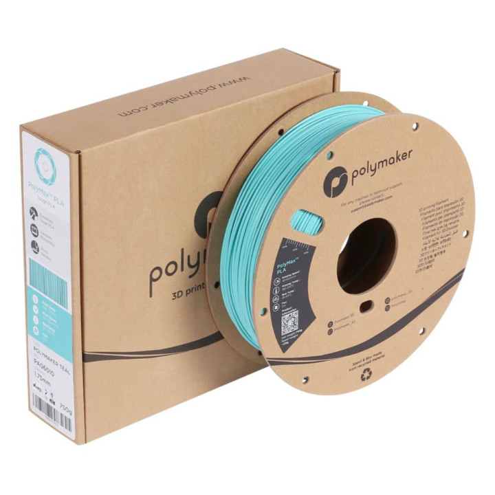 Polymaker - PolyMax Tough PLA - Bleu Arctique (Teal) - 1,75 mm - 750 g