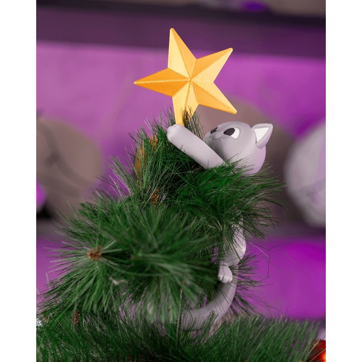 Joyeux Noël du Chat - Embout d'Arbre
