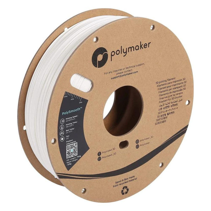 Polymaker - PolySmooth (PVB) - Blanc (White) - 1.75 mm - 750 g