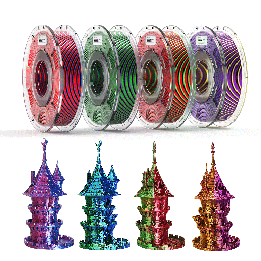 Filament PLA Soie Bicolore 1,75mm±0,03mm (250g) — Lot de 4 bobines