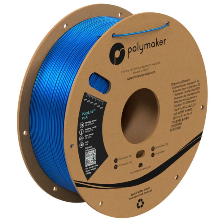 Polymaker - PolyLite Silk PLA - Bleu (Blue) - 1,75 mm - 1 kg