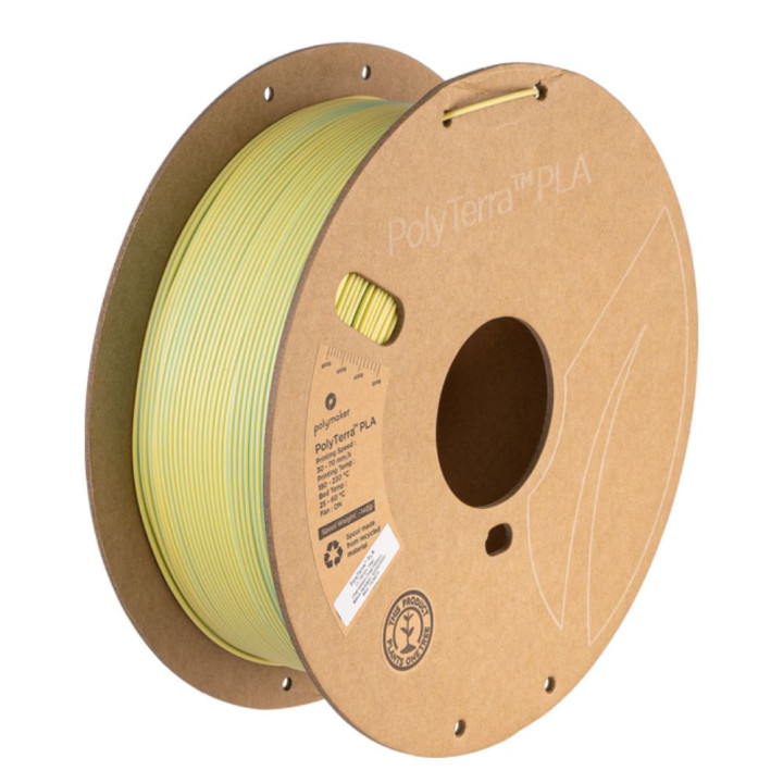 Polymaker - PolyTerra Dual PLA - Chameleon - Bleu/Jaune (Teal/Yellow) - 1,75 mm - 1 kg