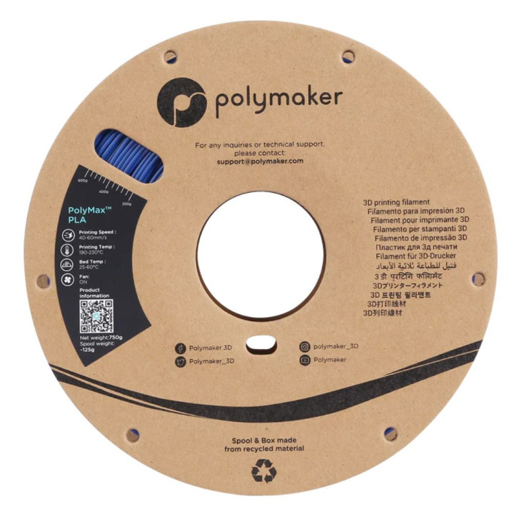 Polymaker - PolyMax Tough PLA - Bleu (Blue) - 1,75 mm - 750 g