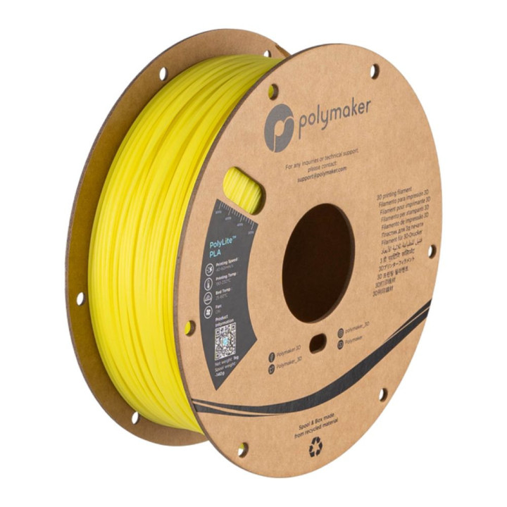 Polymaker - PolyLite Luminous PLA - Jaune (Yellow) - 1,75 mm - 1 kg