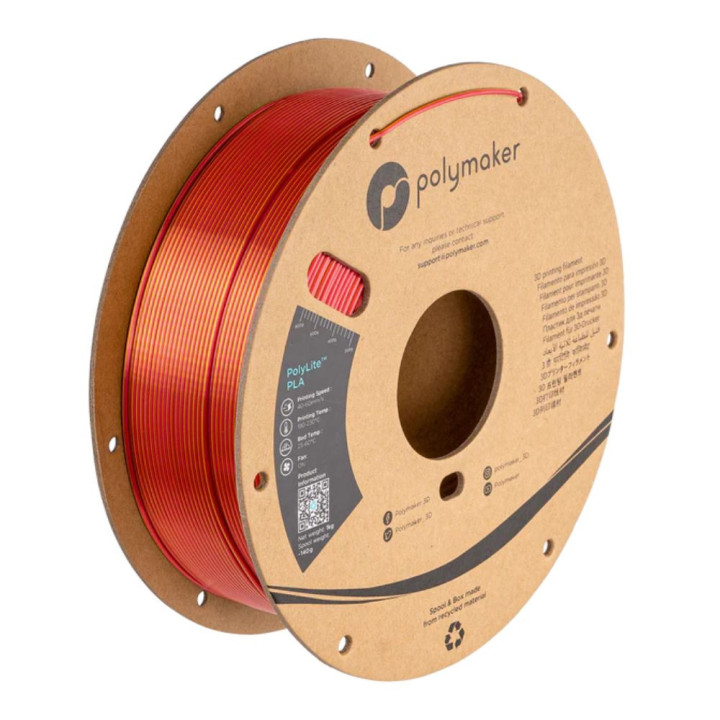 Polymaker - PolyLite Dual Silk PLA - Coucher de Soleil (Sunset) - 1,75 mm - 1 kg