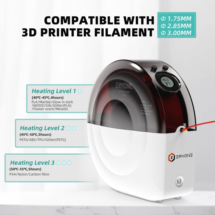 ERYONE Séchoir à Filament 3D Escargot M2 (1kg) — Boîte de Séchage