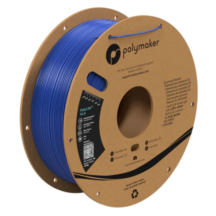 Polymaker - PolyLite PLA - Bleu (Blue) - 1,75 mm - 1 kg