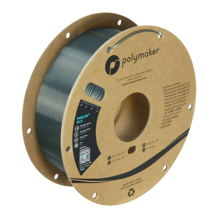 Polymaker - PolyLite Silk PLA - Gris Gunmetal (Gunmetal Grey) - 1,75 mm - 1 kg