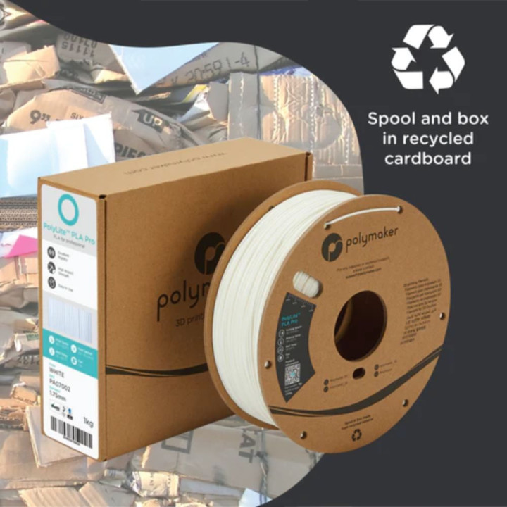 Polymaker - PolyLite PLA Pro - Blanc (White) - 1,75 mm - 1 kg
