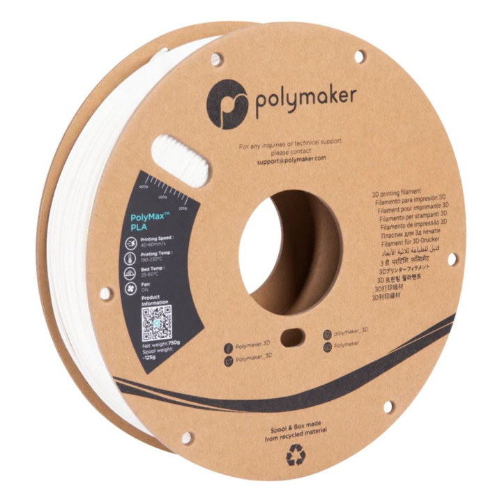 Polymaker - PolyMax Tough PLA - Blanc (White) - 1,75 mm - 750 g