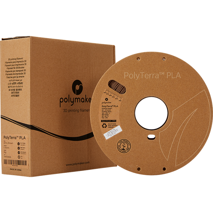 Polymaker - PolyTerra PLA - Marron Armée (Army Brown) - 1.75 mm - 1 kg