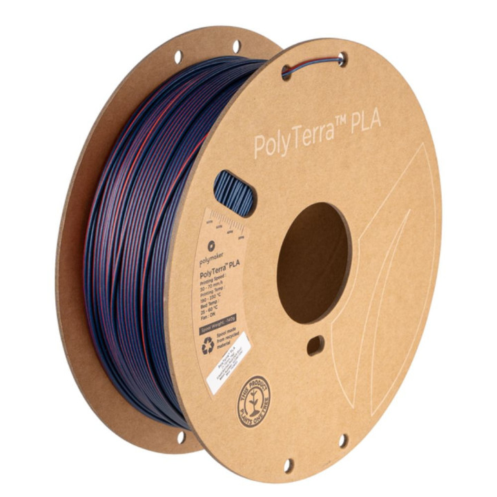 Polymaker - PolyTerra Dual PLA - Mixed Berries - Rouge/Bleu Foncé (Red/Dark Blue) - 1,75 mm - 1 kg