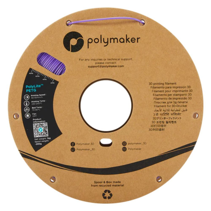Polymaker - PolyLite PETG - Violet (Purple) - 1,75 mm - 1 kg