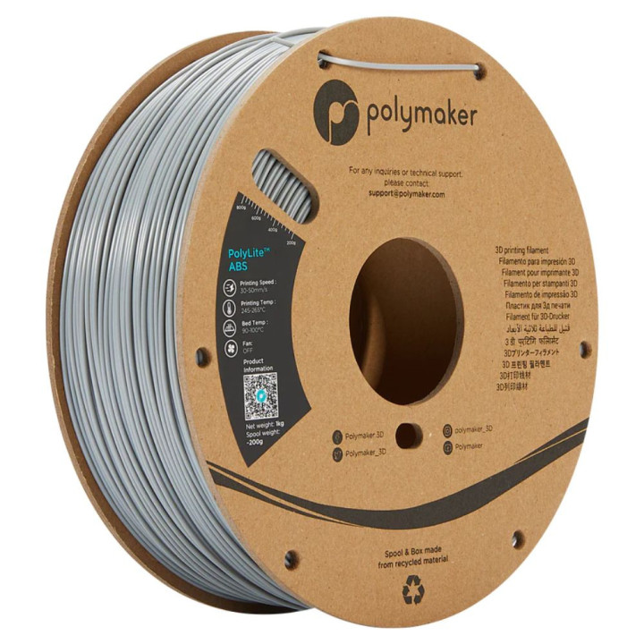 Polymaker - PolyLite ABS - Gris (Gray) - 1,75 mm - 1 kg