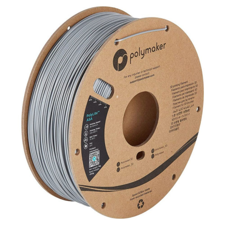 Polymaker - PolyLite ASA - Gris (Gray) - 1,75 mm - 1 kg