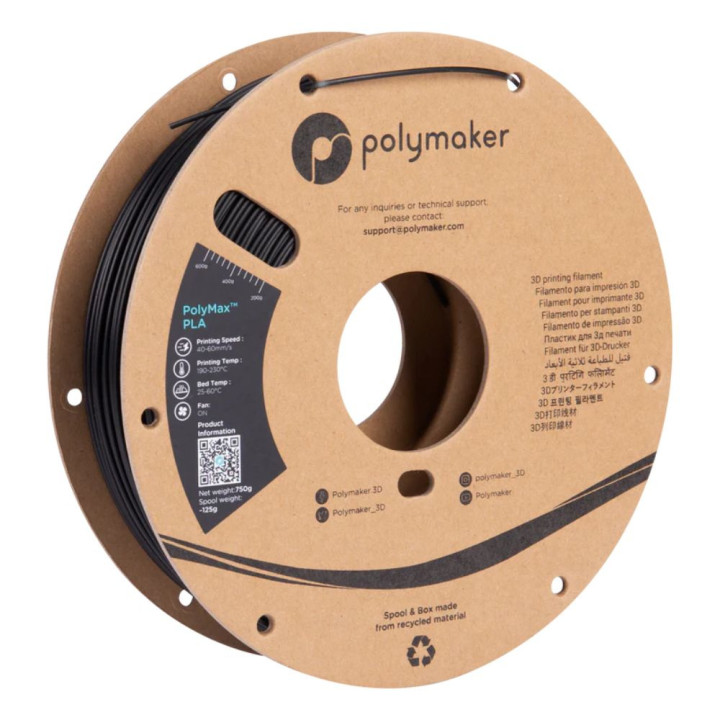 Polymaker - PolyMax Tough PLA - Noir (Black) - 1,75 mm - 750 g