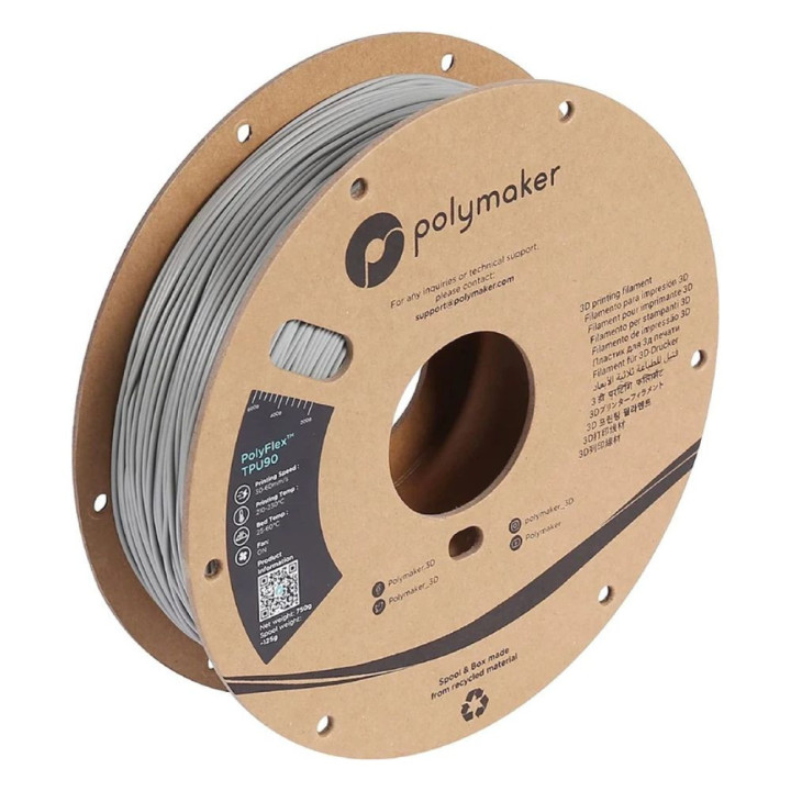 Polymaker - PolyFlex (TPU 90A) - Gris (Gray) - 1,75 mm - 750 g
