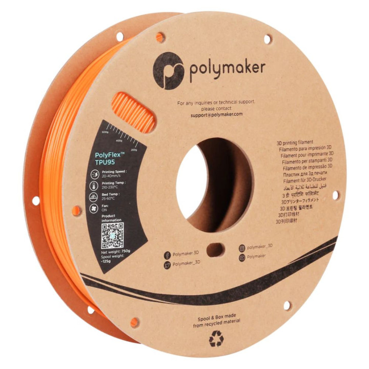 Polymaker - PolyFlex (TPU 95A) - Orange - 1,75 mm - 750 g