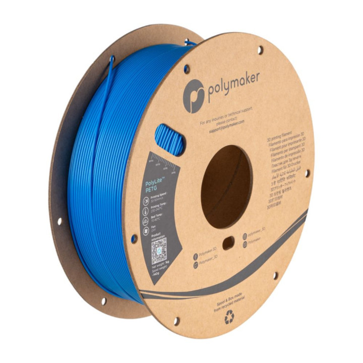 Polymaker - PolyLite PETG - Bleu Électrique (Electric Blue) - 1,75 mm - 1 kg