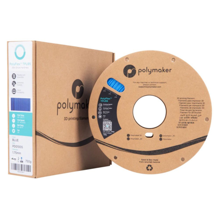 Polymaker - PolyFlex (TPU 95A) - Bleu (Blue) - 1,75 mm - 750 g