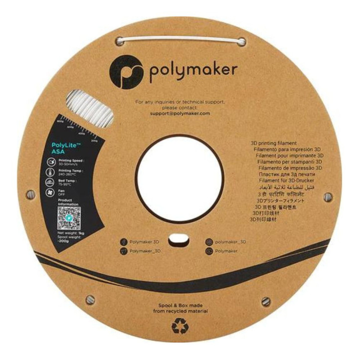 Polymaker - PolyLite ASA - Blanc (White) - 1,75 mm - 1 kg