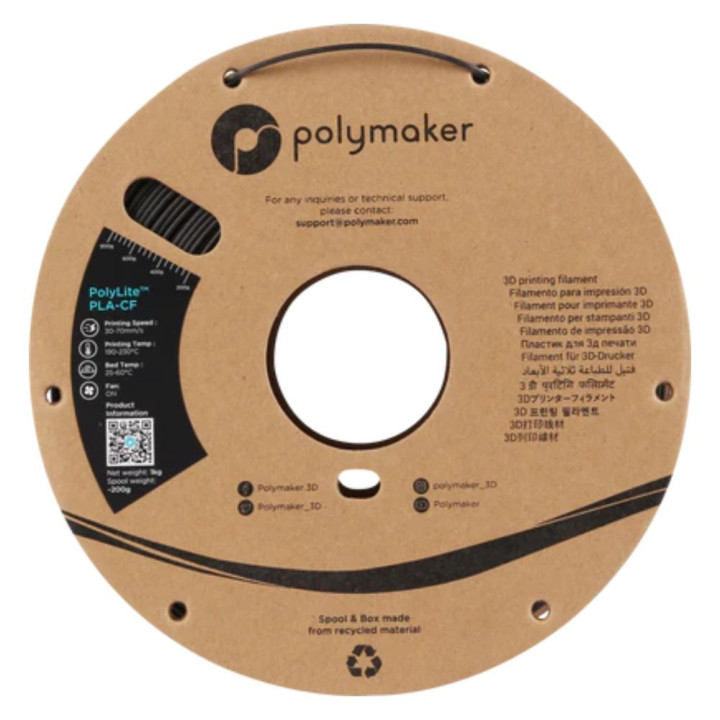 Polymaker - PolyLite PLA-CF - Noir (Black) - 1,75 mm - 1 kg