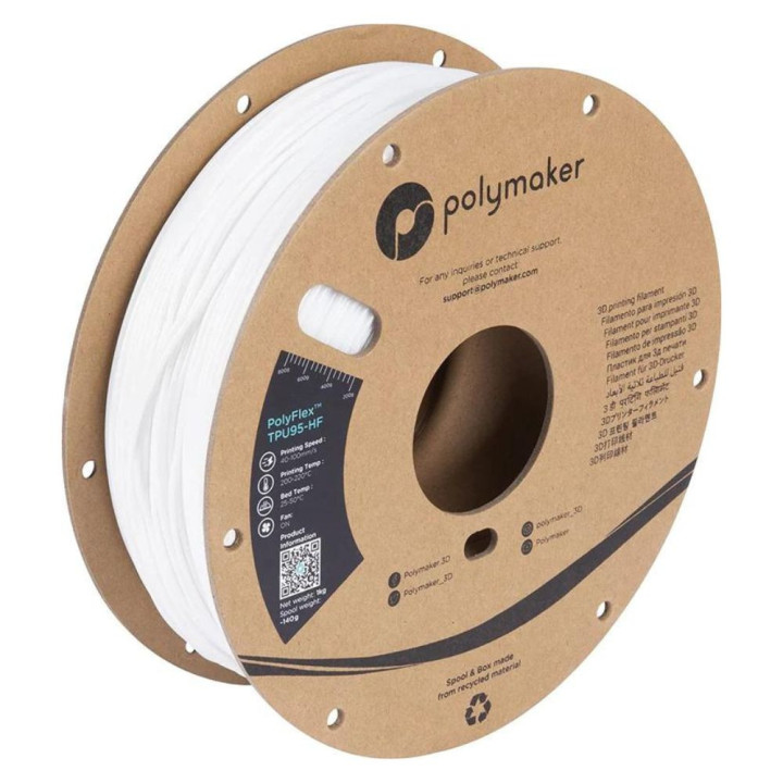 Polymaker - PolyFlex (TPU 95-HF) - Blanc (White) - 1,75 mm - 1 kg