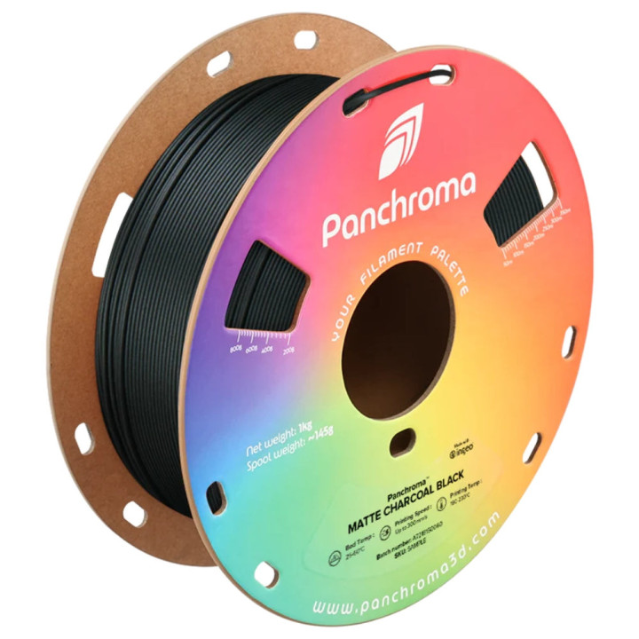 Panchroma PLA - Mat Noir Charbon (Matte Charcoal Black) - 1,75 mm - 1 kg