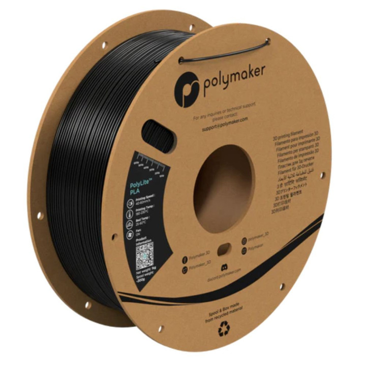Polymaker - PolyLite PLA - Noir (Black) - 1,75 mm - 1 kg