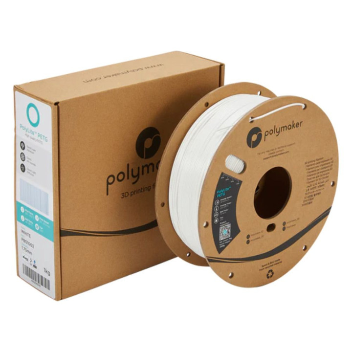 Polymaker - PolyLite PETG - Blanc (White) - 1,75 mm - 1 kg