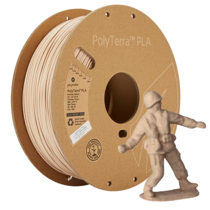 Polymaker - PolyTerra PLA - Beige Armée (Army Beige) - 1,75 mm - 1 kg